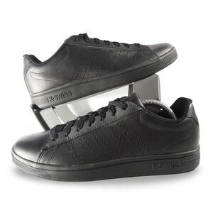 K-Swiss Court Casper Sneaker Men 10 Black Casual Leather 05586-010-M